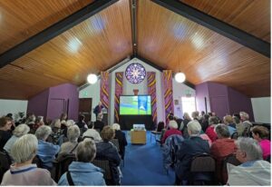 Jesuit Fr. Brian Grogan speaks to an audience during the launch of Creation Walk May 25 at Knock Shrine. (Sinead Mallee)